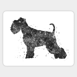 schnauzer dog black and white art Magnet